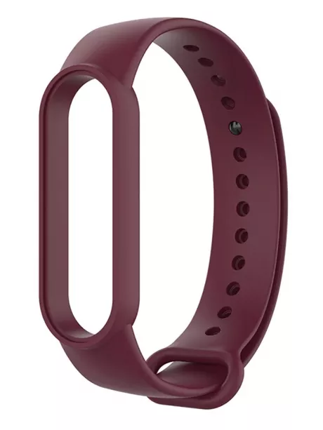 силиконовый ремешок Xiaomi для Mi Band 5 темно-красный