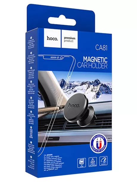 магнитный держатель на решетку воздуховода Hoco CA81 Ligue Air vent magnetic car holder black