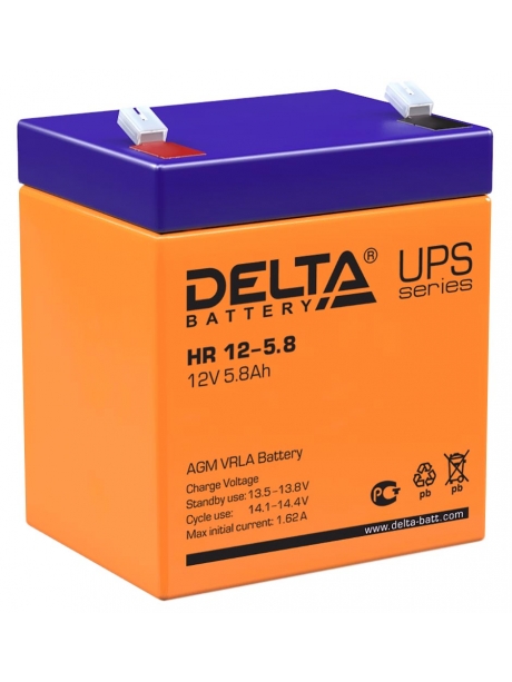 свинцово кислотный аккумулятор для UPS Delta HR 12-5.8 