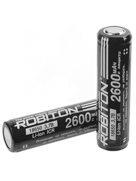 аккумулятор Robiton 18650 Li-Ion 2600 mAh, защищённый 