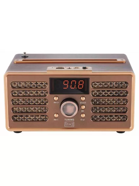 портативный радиоприемник с bluetooth и mp3 MAX МR-362 wood