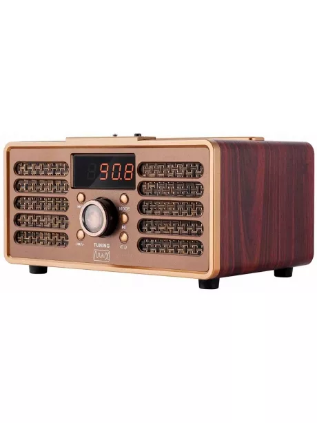 портативный радиоприемник с bluetooth и mp3 MAX МR-362 wood