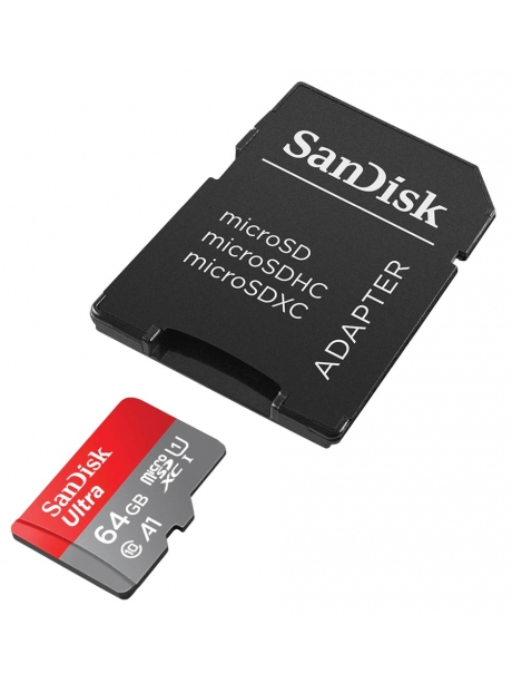 карта памяти с переходником SanDisk 64GB microSDXC Cl10 UHS-1 Ultra Android 100MB/s 
