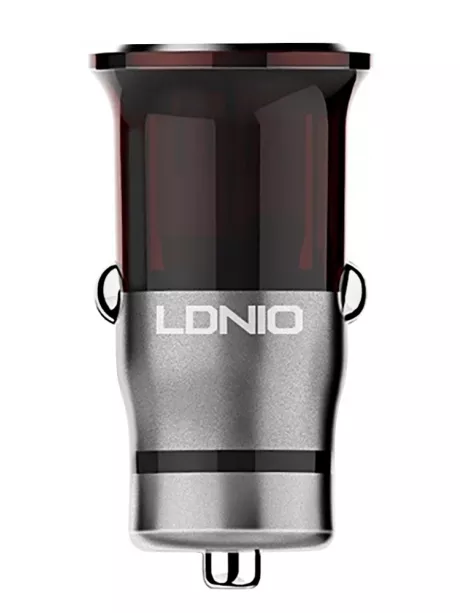 автомобильное зарядное устройство LDNIO C304Q 1USB QC3.0 + typeC cable grey/red