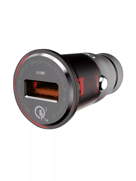 автомобильное зарядное устройство LDNIO C304Q 1USB QC3.0 + typeC cable grey/red