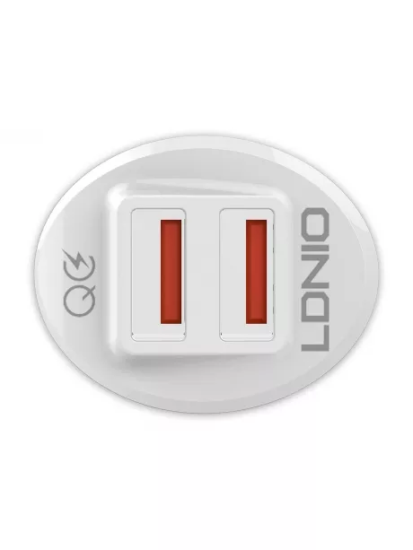 автомобильное зарядное устройство LDNIO C511Q 2USB QC3.0 + typeC cable white