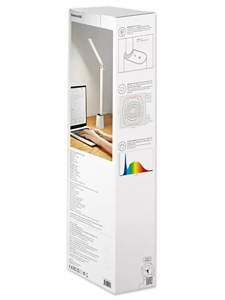 настольный аккумуляторный светильник Baseus Smart Eye Series Charging Folding Reading Desk Lamp (Smart Light) white