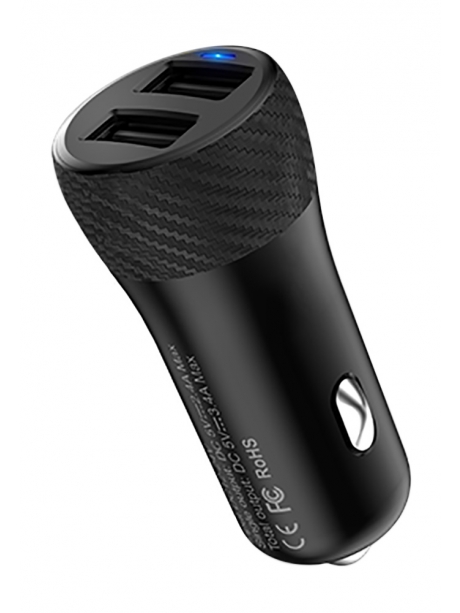автомобильное зарядное устройство Hoco Z21 Ascender dual port car charger black