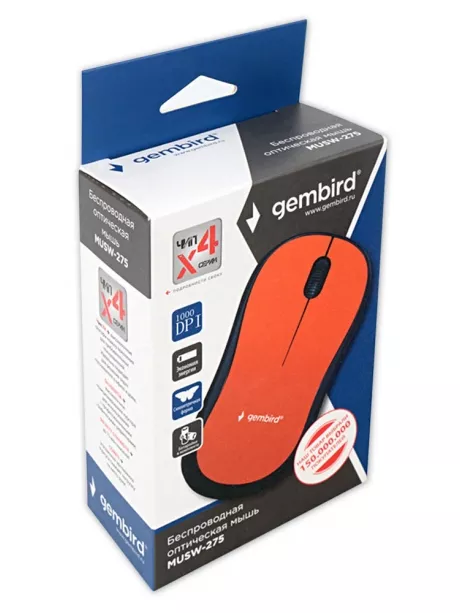 беспроводная мышь Gembird MUSW-275 оранжевый