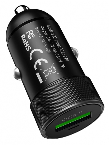 автомобильное зарядное устройство Hoco Z32 Speed Up single port QC3.0 car charger black