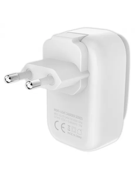 зарядное устройство с ночником LDNIO A3305 Touch LED lamp and 3 USB charger white gold