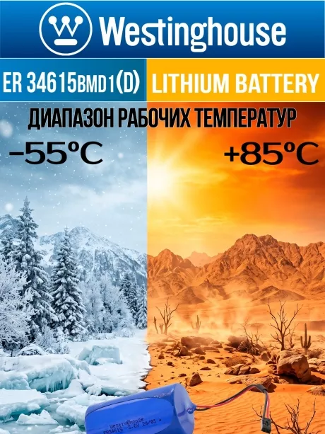батарейка 3.6 В с коннектором Dupont 2,54 (BLS-2) Westinghouse ER 34615BMD1 (D) connector 