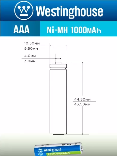 аккумулятор Westinghouse 1000 mAh  R03/AAA  Max-BP4 