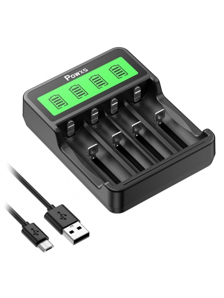 зарядное устройство для аккумуляторов POWXS PW-6754 черный