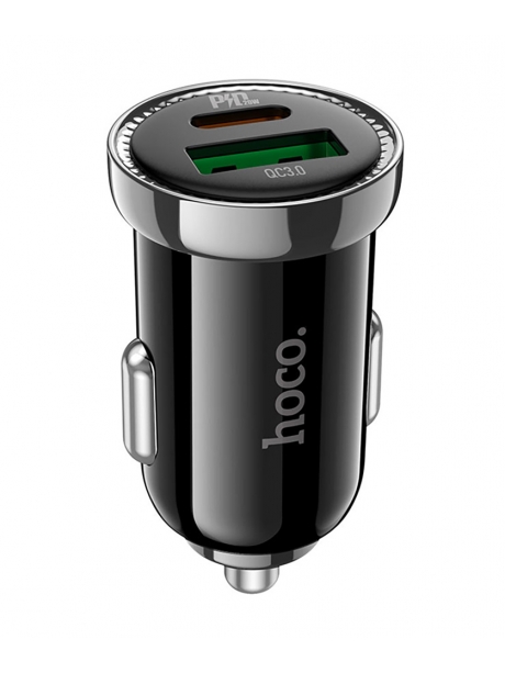 автомобильное зарядное устройство Hoco Z44 Leading PD20W+QC3.0 car charger black
