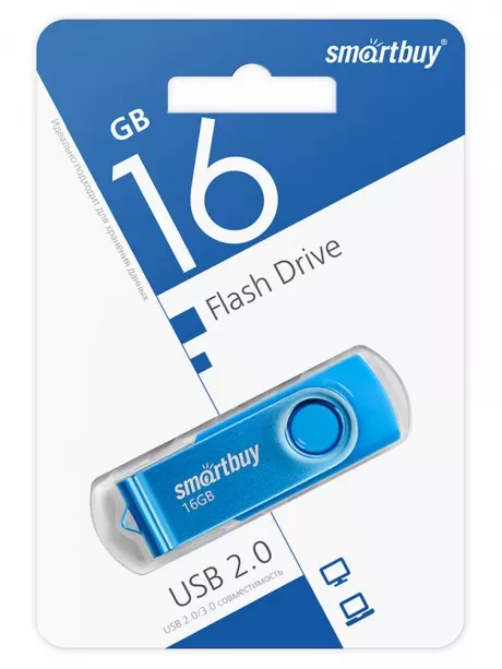 флешка USB SmartBuy Twist 16Gb blue