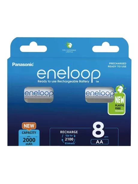 аккумуляторы (8 шт) Panasonic 2000 mAh R6/AA Eneloop BK-3MCDE/8BE-8BL 