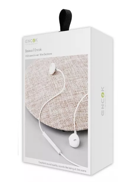 проводные наушники с микрофоном Baseus Encok H06 lateral in-ear Wired Earphone silver