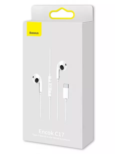 проводные наушники с микрофоном Baseus Encok Type-C lateral in-ear Wired Earphone C17 white