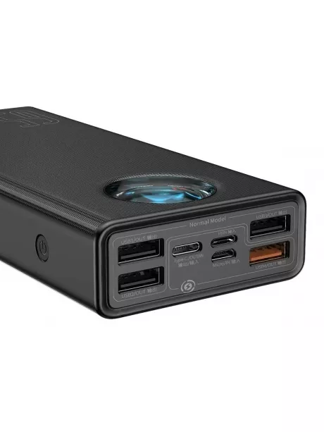 внешний аккумулятор с подсветкой и Power Delivery Baseus Amblight Digital Display Quick Charge Power Bank 30000mAh black