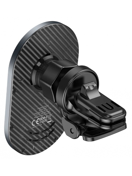 магнитный держатель с беспроводной зарядкой Hoco CA91 Magic magnetic wireless fast charging car holder gray