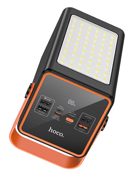 внешний аккумулятор со светильником Hoco J107 Super 22.5W universal power bank(90000mAh) black