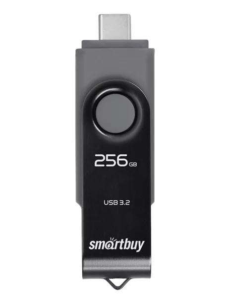 флешка USB 3.1 с двойным входом SmartBuy Twist Dual Type-C/Type-A 256GB 3.1 black