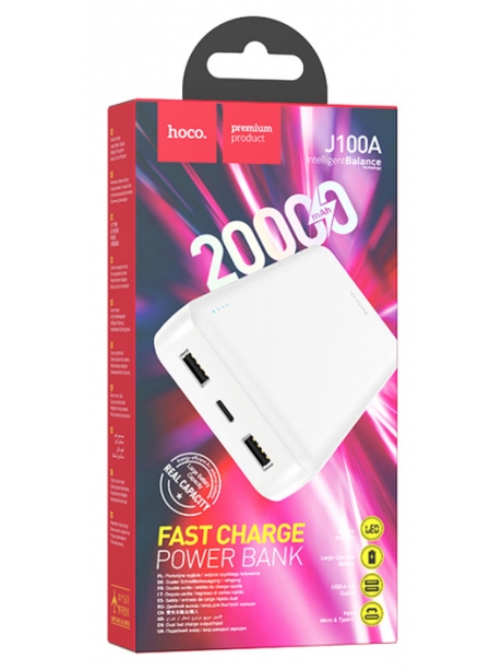внешний аккумулятор Hoco J100A High-ranking compatible power bank(20000mAh) white