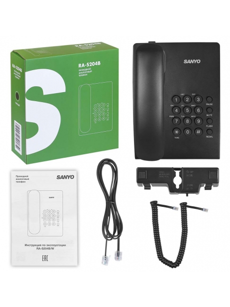 телефонный аппарат стационарный Sanyo RA-S204 black