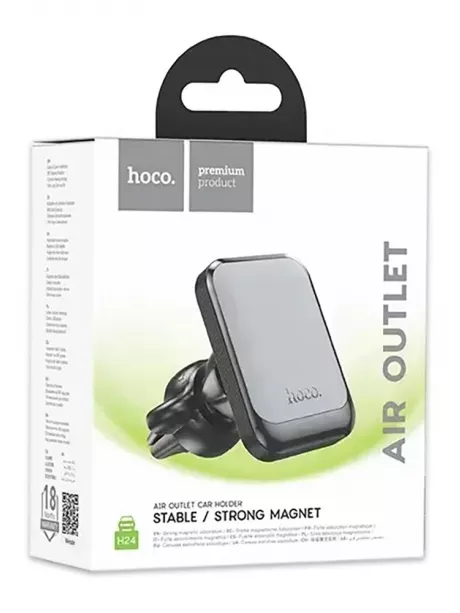 держатель для телефона в воздуховод Hoco H24 Climber magnetic car holder (air outlet) black &amp; grey