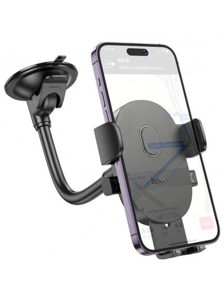 держатель для телефона на стекло Hoco H20 Mighty one-button car holder (windshield) black