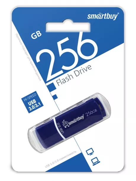 флешка USB 3.0 SmartBuy Crown 256GB 3.0 blue
