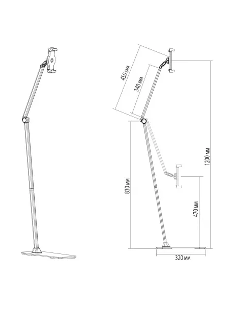 подставка напольная для планшета Arroys F-LD11 black