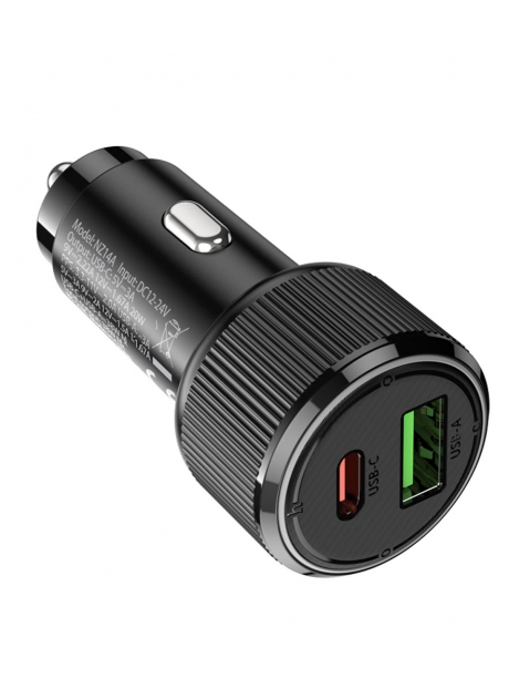 зарядка для телефона в машину с Power Delivery Hoco NZ14A Guerrero PD20W+QC3.0 car charger black