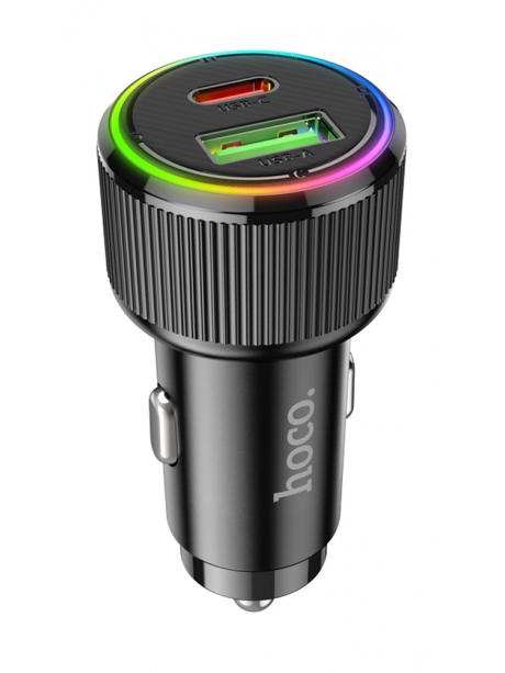 зарядка для телефона в машину с Power Delivery Hoco NZ14A Guerrero PD20W+QC3.0 car charger black