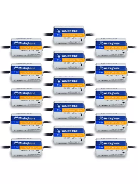 литиевые батарейки 3.6v Westinghouse ER 14250Y (1/2AA) axial wires 15шт. 
