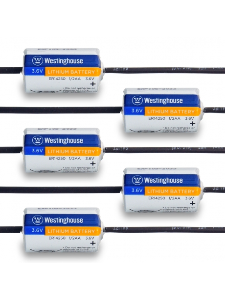литиевые батарейки 3.6v Westinghouse ER 14250Y (1/2AA) axial wires 5шт. 