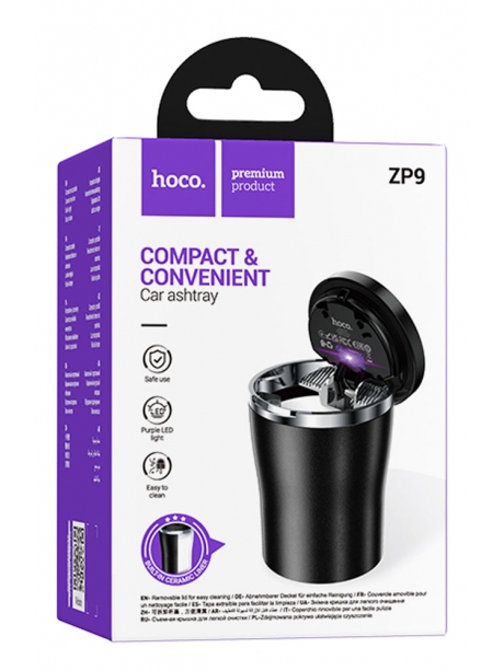 контейнер для мусора Hoco ZP9 Solar car ashtray black