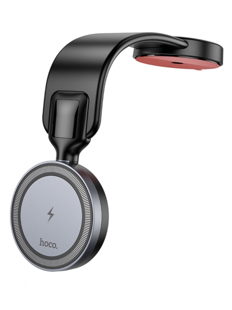 держатель для телефона с беспроводной зарядкой Hoco HW29 Totem ring magnetic wireless fast charging car holder black/metal gray