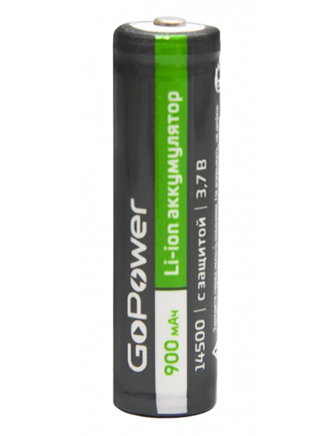 аккумулятор литиевый пальчиковый (АА) GoPower Li-ion 14500 900mAh 