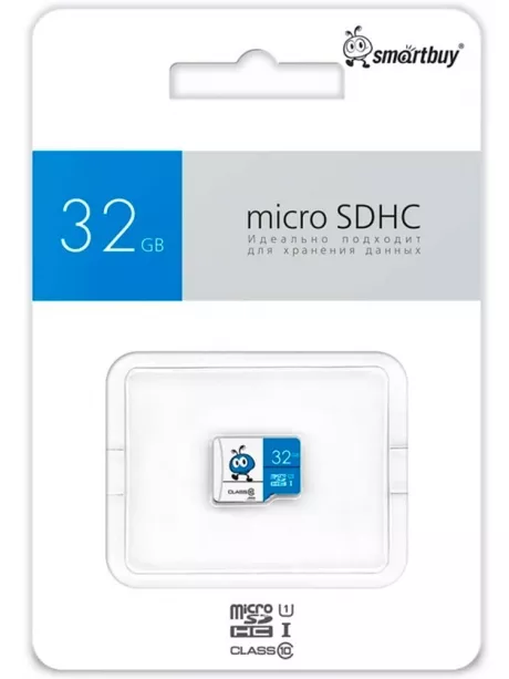 карта памяти SmartBuy 32Gb microSDHC Class 10 без адаптера blue