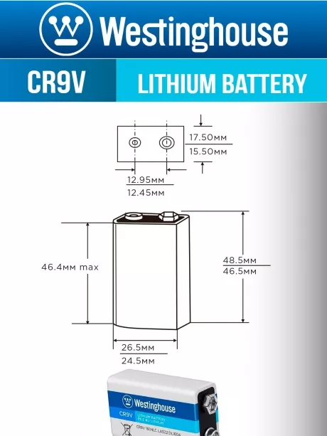 литиевая батарейка Крона Westinghouse CR9V Lithium 5шт. 