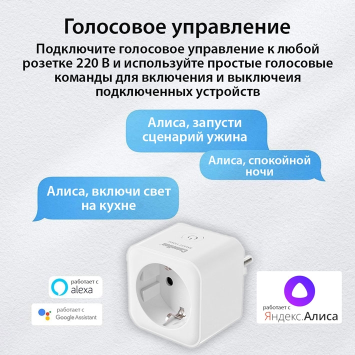 розетка умная Camelion Smart Home BNS/SH-1/16A/WIFI