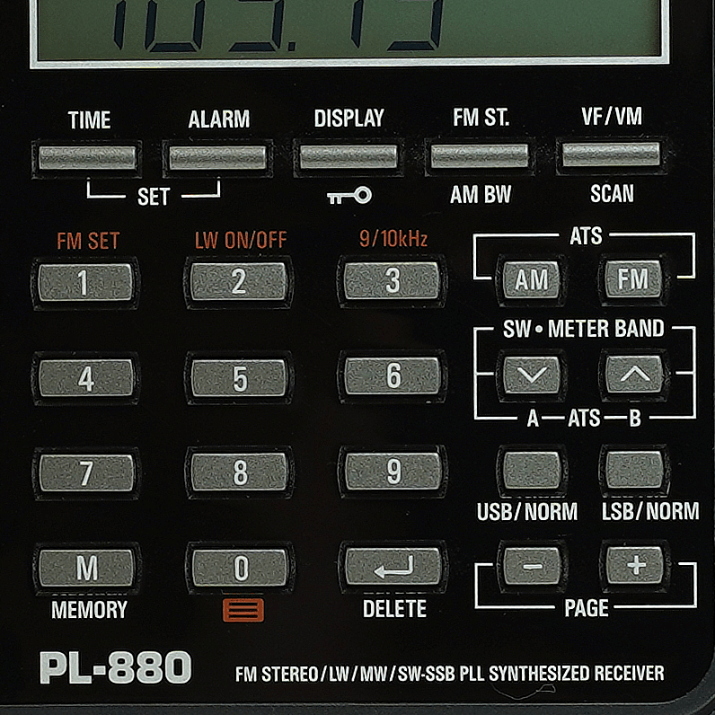 Кнопки управления Всеволнового радиоприемника Tecsun  PL-880 black